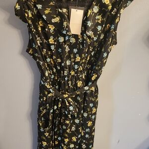 🍉Oh Baby by Motherhood Black and Yellow Floral Midi Dress